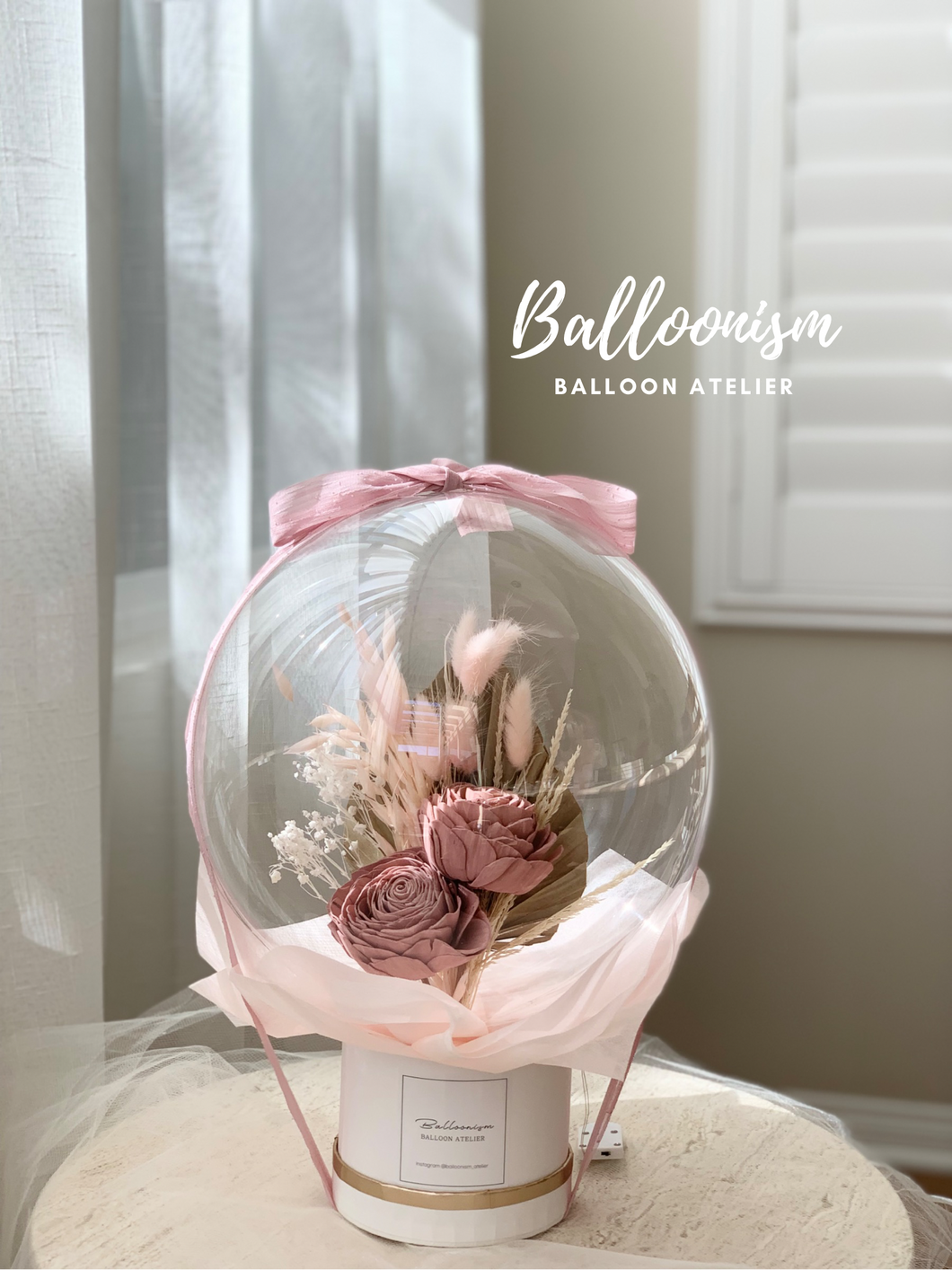 Dried flower balloon-Dusty Pink